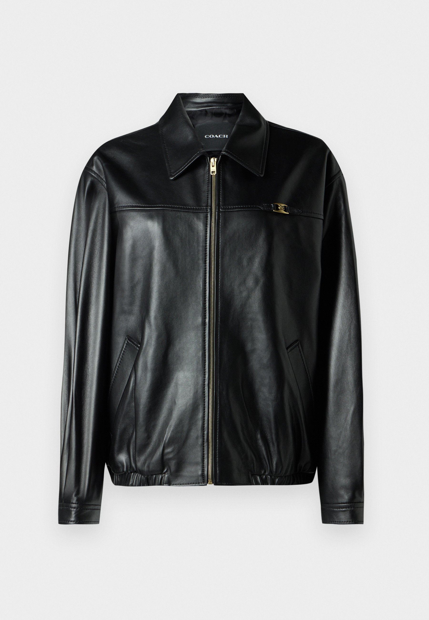COACH HERITAGE JACKET - Leather jacket - black - Zalando.co.uk