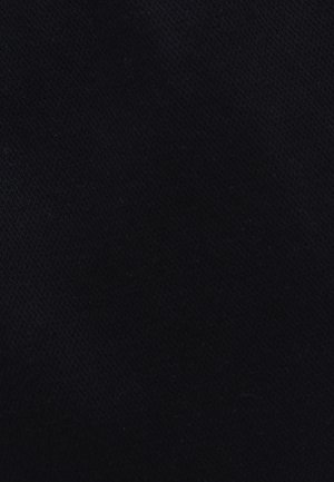 Black fabric with a smooth texture, tightly woven, displaying a uniform color and appearance with no visible patterns or embellishments.