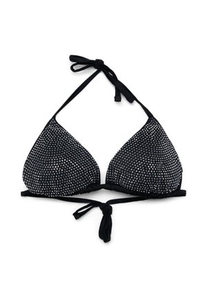 Terranova, REGGISENO BIKINI TRIANGOLO CON STRASS - Bikini pezzo sopra - nero