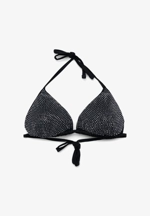 Terranova, REGGISENO BIKINI TRIANGOLO CON STRASS - Bikini pezzo sopra - nero