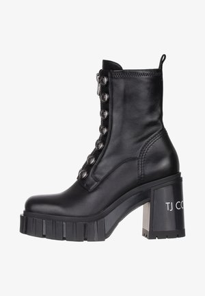 High heeled ankle boots - black