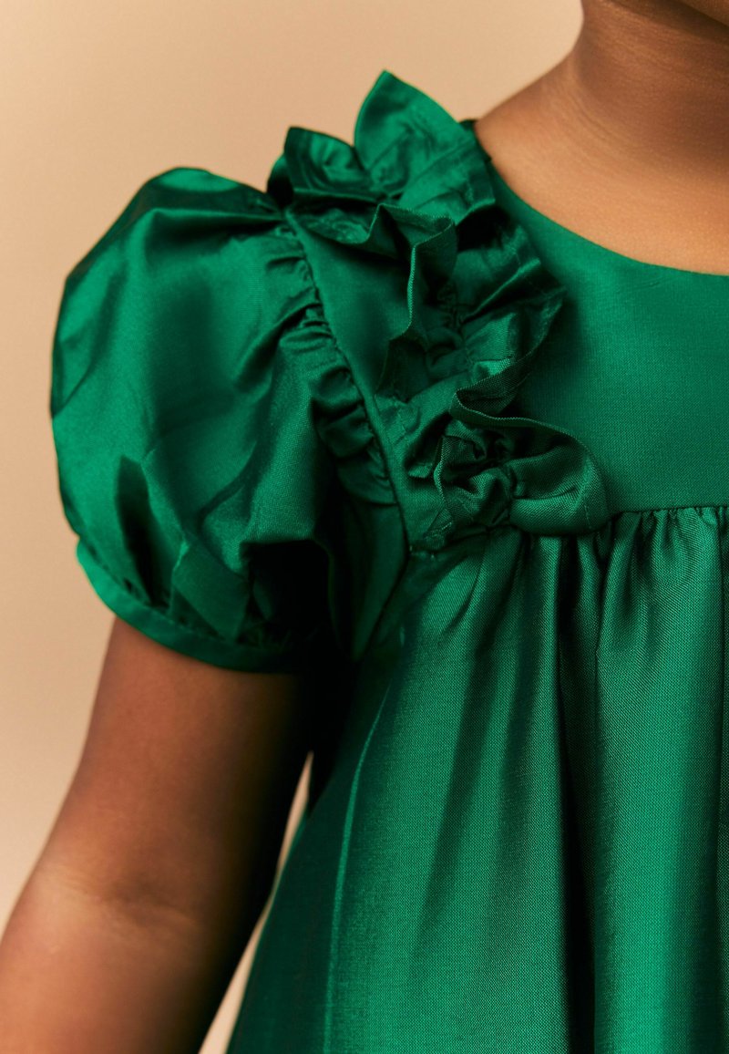 Next RUFFLE REGULAR FIT - Cocktail dress / Party dress - green taffeta/green  - Zalando