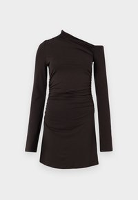 MINI LONG SLEEVE DRESS - Robe en jersey - brown dark