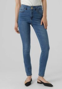 Vero Moda - HIGH WAIST - Jeans Skinny Fit - medium blue denim Thumbnail Image 1