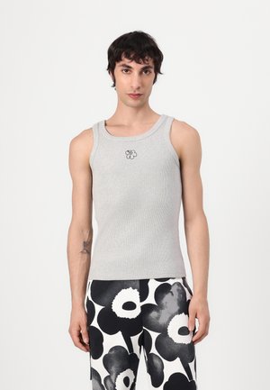 SURREA PIIRTO UNIKKO UNISEX - Top - light grey melange/black