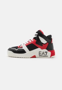 EA7 Emporio Armani - NEW BASKET MID SUMMER UNISEX - Sneakers hoog - white/black/racing red Miniatuurafbeelding 1