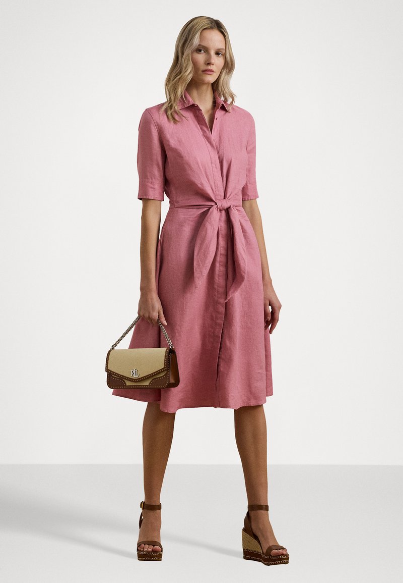 Lauren Ralph Lauren TIE-FRONT LINEN SHIRTDRESS - Shirt dress - rose mauve/ pink - Zalando Lauren Ralph Lauren TIE-FRONT LINEN SHIRTDRESS - Shirt dress - rose mauve/ pink - Zalando