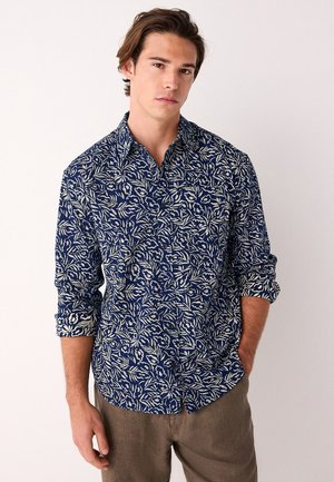 Next REGULAR FIT - TEXTURED PRINTED LONG SLEEVE - Krekls - blue