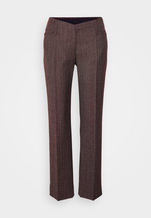 FRONT CROPPED TROUSER - Hlače - bordeaux