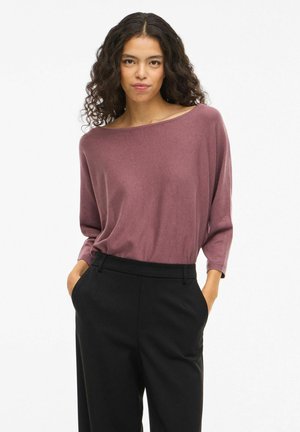 VIMALU BOATNECK 3/4 SLEEVE - Striktrøje - rose brown
