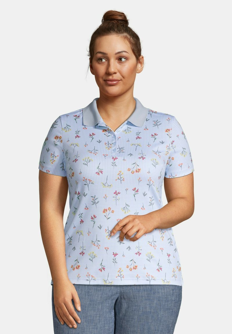 LANDS' END Polo blue botanical floral check/bleu ZALANDO.FR