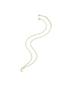 Zelta ķēdes kaklarota ar pusmēness piekariņu. Ķēde ir smalka ar nedaudz tekstūru, tās garums ir aptuveni 40 cm.