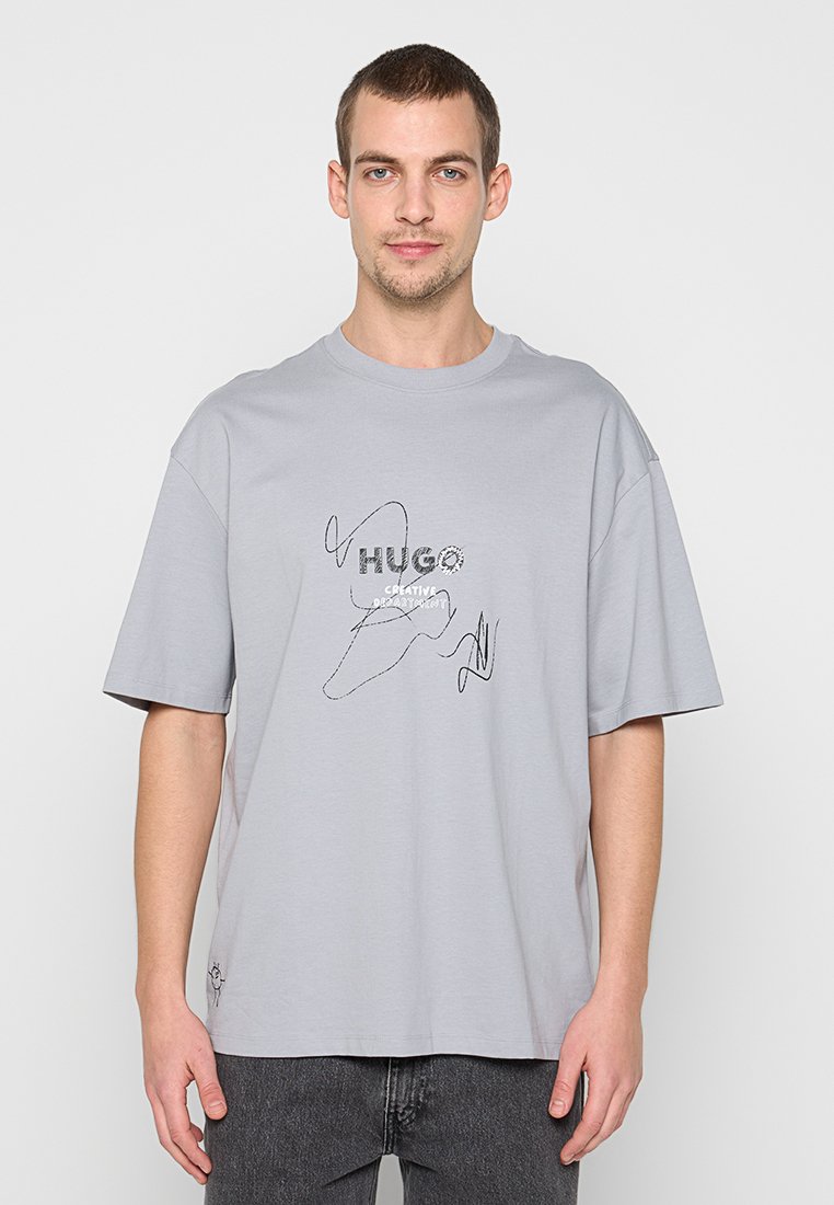Boss T-shirt print grijs
