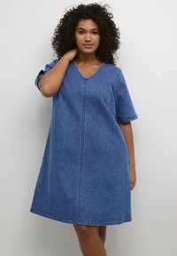 Kaffe Curve - NICOLE - Farmerruha - medium blue denim Miniatűr kép 1