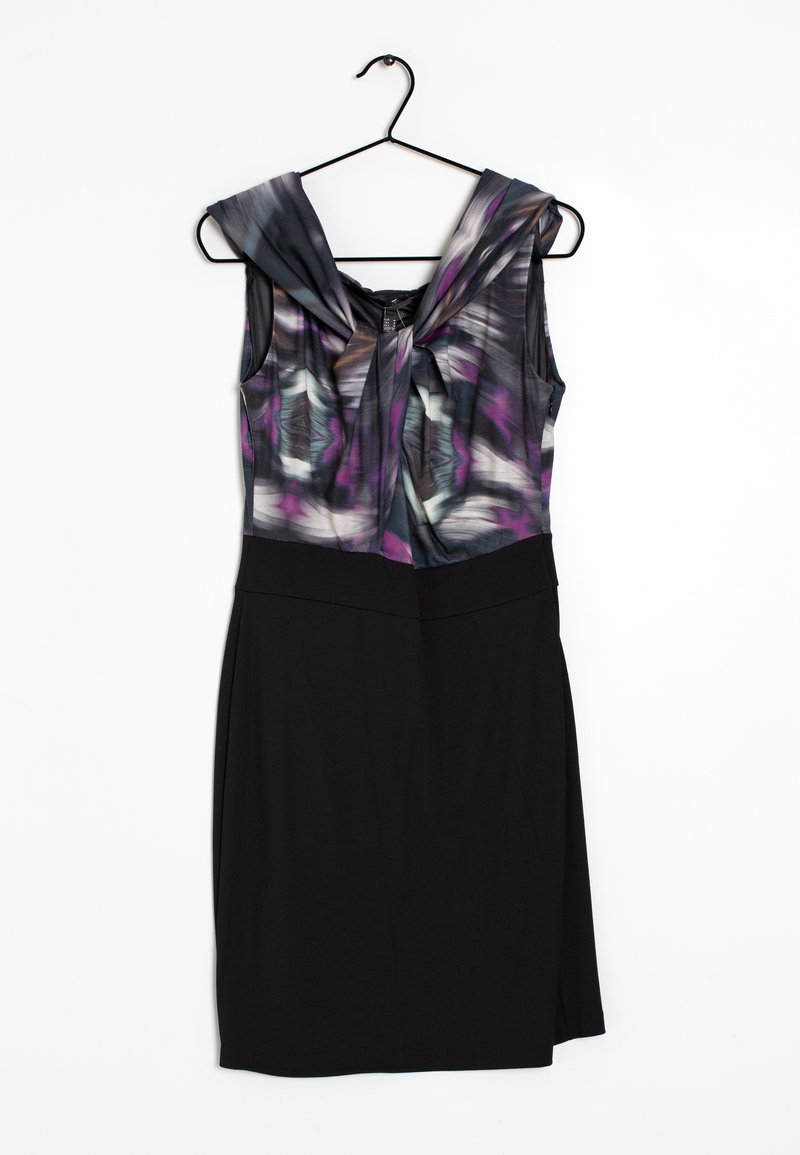 Mango Pouzdrové šaty - black/purple/blue
