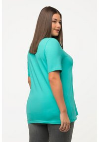 Ulla Popken RUNDHALSAUSSCHNITT - T-shirt basic - turquoise