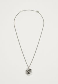 Ed Hardy EMBOSSED LOZENGE PENDANT CHAIN NECKLACE UNISEX - Náhrdelník - silver-coloured