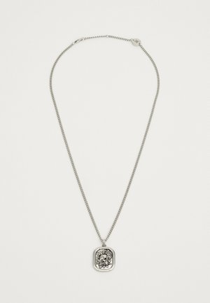 EMBOSSED LOZENGE PENDANT CHAIN NECKLACE UNISEX - Ketting - silver-coloured