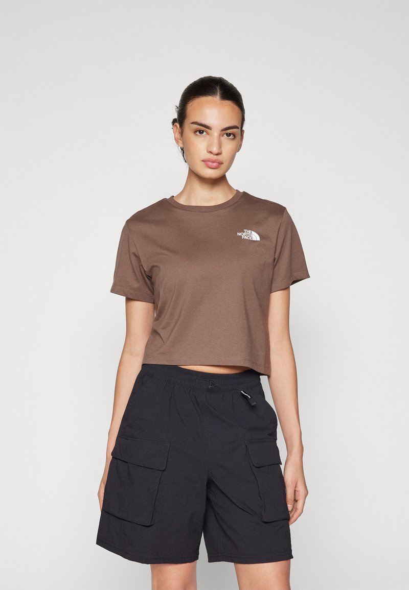 The North Face SIMPLE DOME CROPPED SLIM TEE - Marškinėliai su spaudiniu - smokey brown