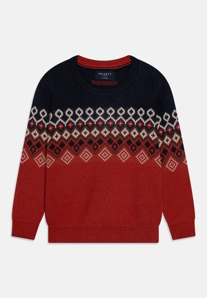 FAIRISLE CREW - Svetr - navy/red