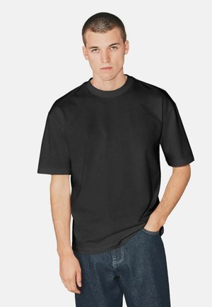 EDIT TEXTURED BOXY FIT  - Basic póló - black