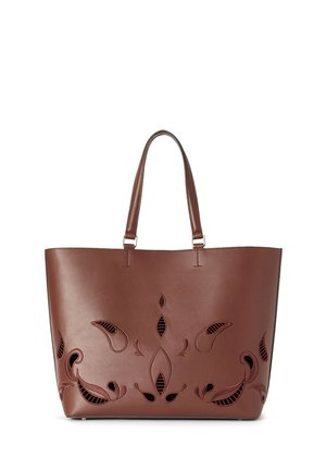 SHOPPING RICAMATA CON MANICI - Cabas - bordeaux