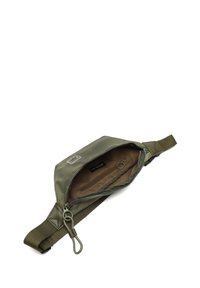 Olivozelený, vodoodolný látkový púzdro so zipsom. Obsahuje vnútornú kapsičku a nastaviteľný popruh. Hladká textúra, minimalistický dizajn.