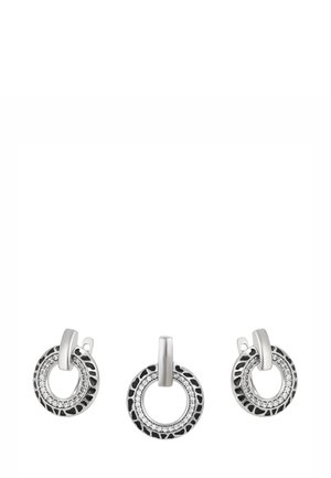 SET - Øreringe - silver/black
