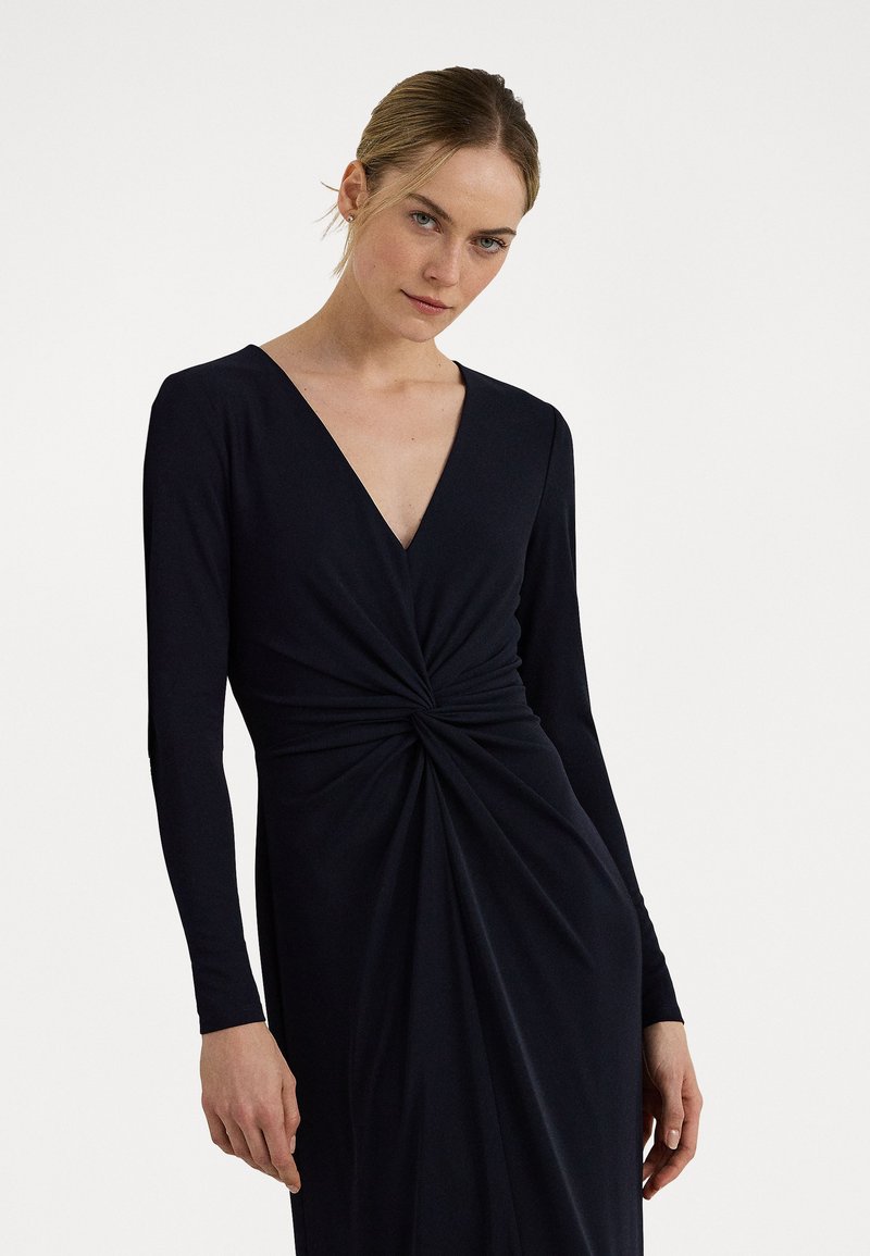 Lauren Ralph Lauren - TWIST FRONT STRETCH JERSEY GOWN - Obleka iz džersija - lighthouse navy, Povečajte