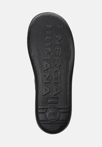 Black rubber shoe sole with textured surface, featuring the embossed text "ENERGIA HUMANA" and a circular logo labeled "GALLAPER CRAFTS."
