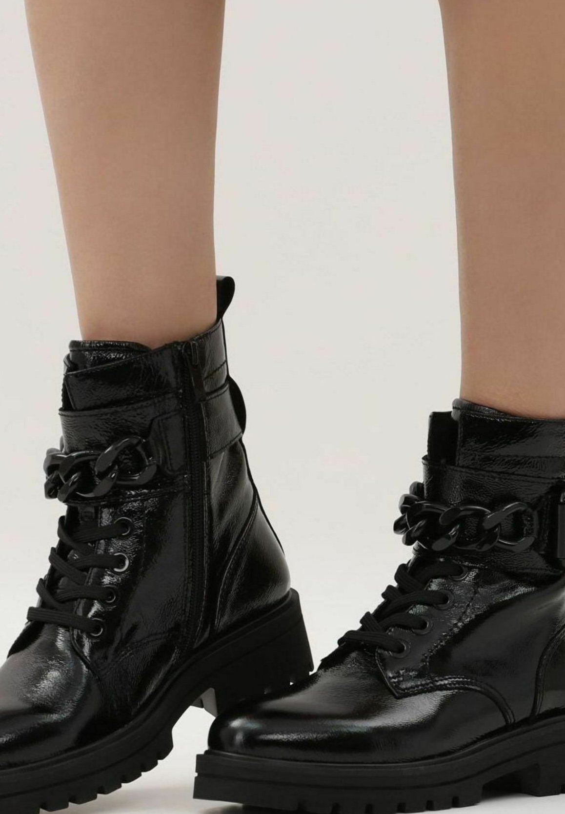 Caprice Veterboots - black naplak/zwart-metallic - Zalando.nl