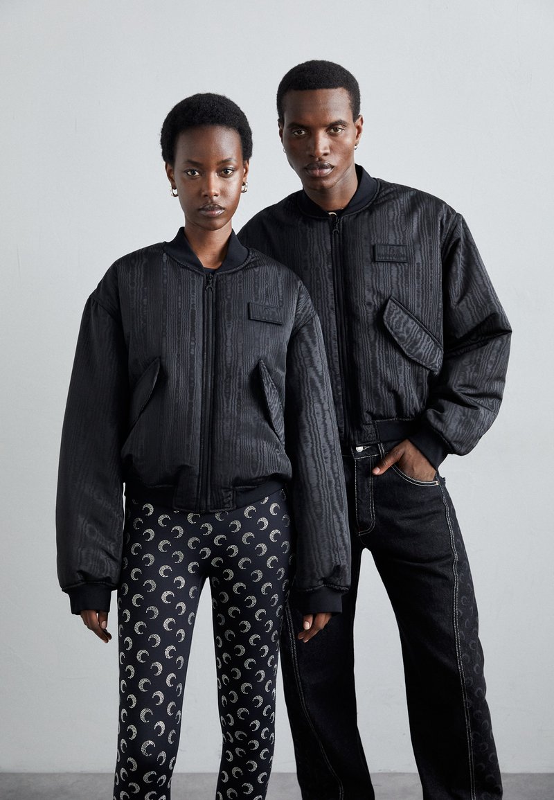 MARINE SERRE RECYCLED MOIRE BOMBER JACKET UNISEX - Geacă bomber - black