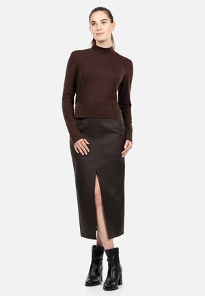 Pikkade varrukatega topp - darkbrown