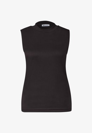 Street One, SILK-LOOK TOP WITH TURTLENECK - Top - black coffee