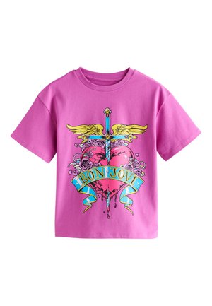 Next REGULAR FIT - GRAPHIC BAND  - T-shirt con stampa - purple bon jovi
