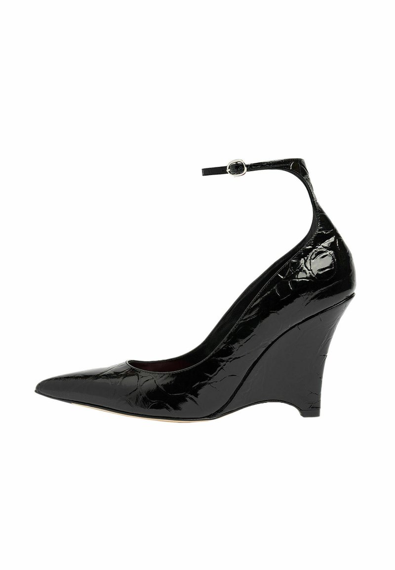 Scarosso MARTA  - Visoke pete - black  croco printed calf