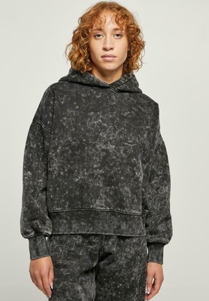 TOWEL WASHED - Kapuzenpullover - black