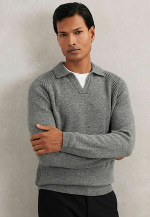 REGULAR FIT  - Top s dlhým rukávom - mid grey melange