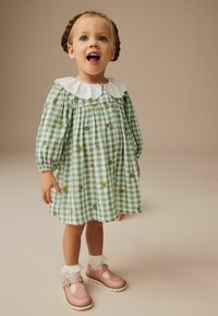 Next REGULAR FIT  EMBROIDERED COLLAR - Freizeitkleid - green check