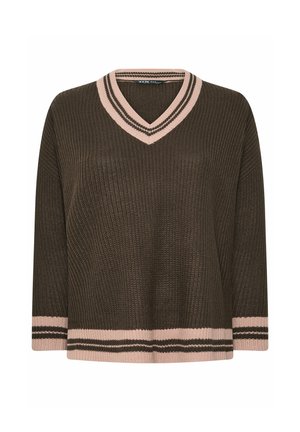 Yours Clothing, PLUS SIZE JUMPERS - Striktrøje - chocolate