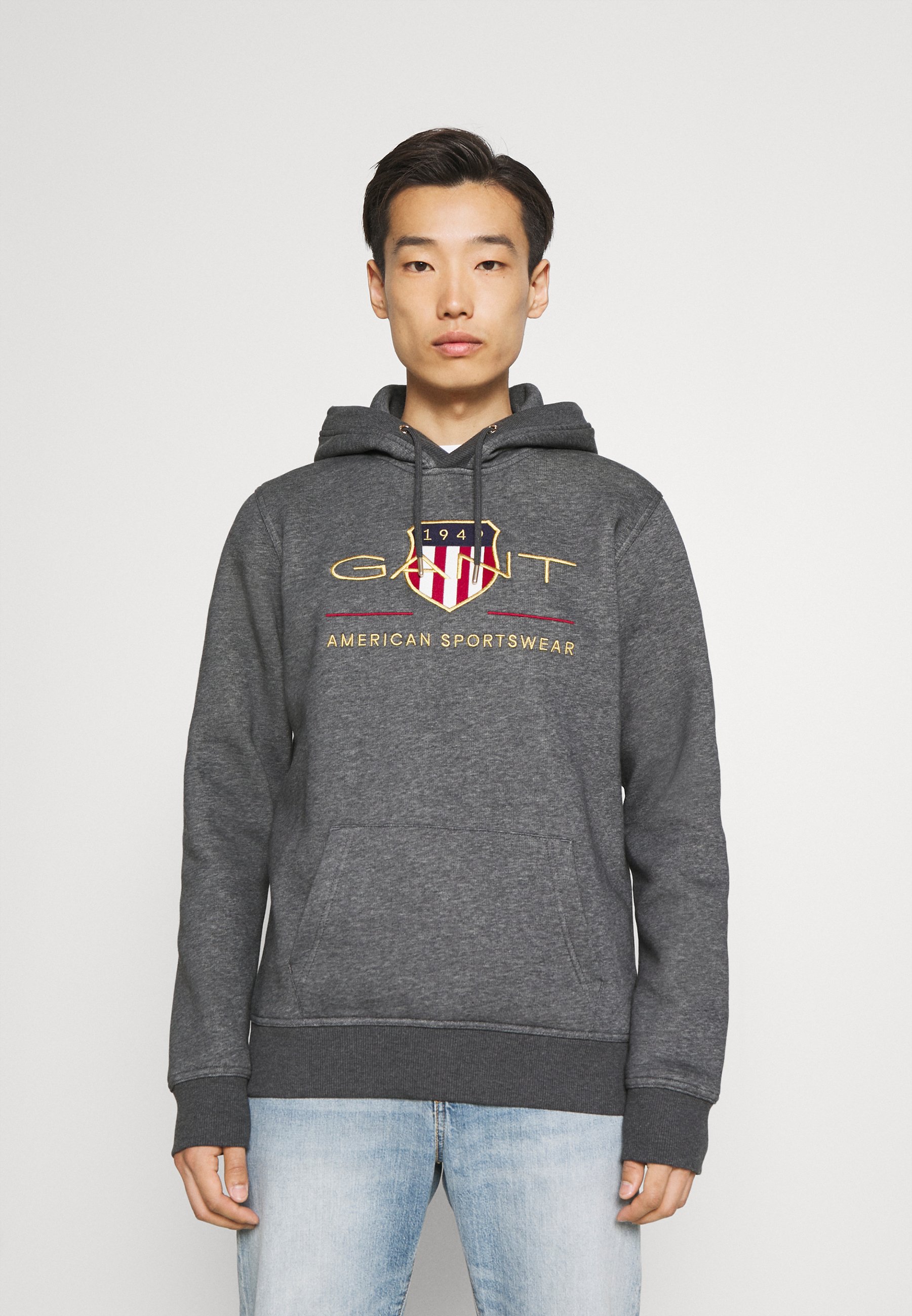 GANT ARCHIVE SHIELD - Kapuzenpullover - antracit melange 
