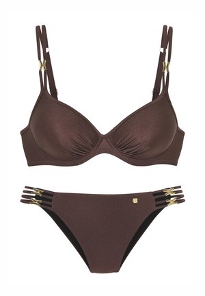 BÜGEL-WATTIERT - Bikini - coffee
