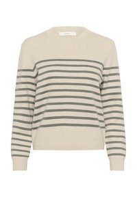 WALLIS O-NECK - Stickad tröja - agave stripe