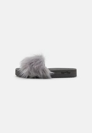 POOL HAIRY STRAP - Hausschuh - dark grey
