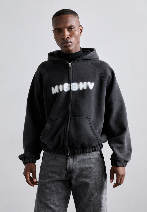 WASHED BLACK COMMUNITY ZIPPED HOODIE - Zip-up sweatshirt