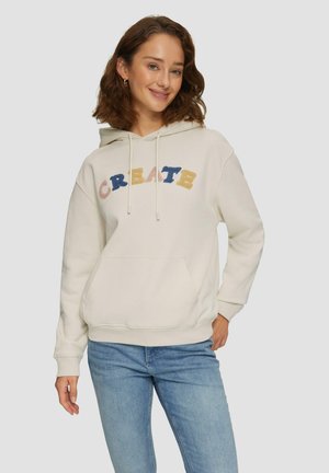 MIT APPLIKATION - Majica s kapuljačom - creme
