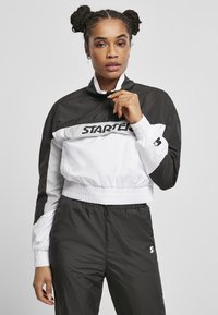 Starter - DAMEN LADIES STARTER COLORBLOCK - Sportinė striukė - black/white Miniatiūros vaizdas 1