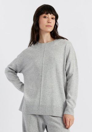 WIDE SLOUCHY - Strickpullover - light grey