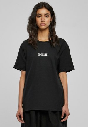 Mister Tee OPTIMIST - T-shirts med print - black