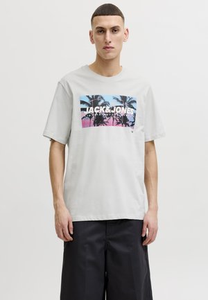 Jack & Jones JJINDIANA TEE CREW NECK - Tricou cu imprimeu - glacier gray